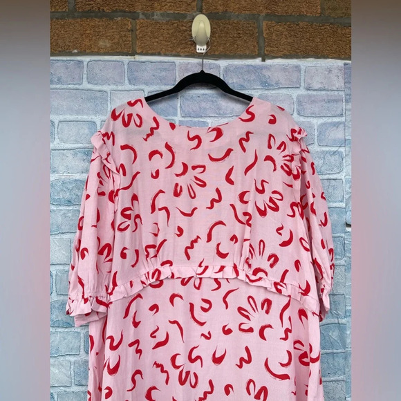 Nobody's Child Plus Felicia squiggle print dress in pink size 20 - Picture 5 of 16